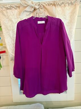 Amanda Uprichard Magenta Split V-Neck Tunic